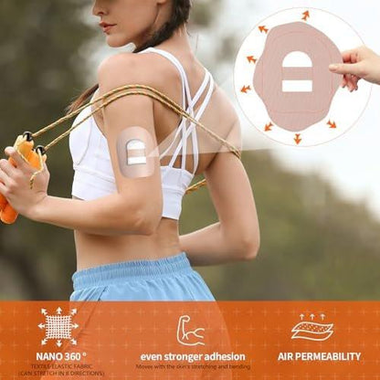 Omnipod 5 Overpatches Waterproof with Strap Pre-Cut Sweatproof Sensor Tape Adhesive Patches (Nude) - 30pcs