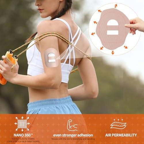 Omnipod 5 Overpatches Waterproof with Strap Pre-Cut Sweatproof Sensor Tape Adhesive Patches (Nude) - 30pcs - görsel 1