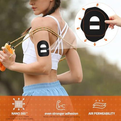 Omnipod 5 Adhesive Patches 30pcs - Waterproof Overpatches With Strap Pre-Cut Sweatproof Sensor Tape (Black)