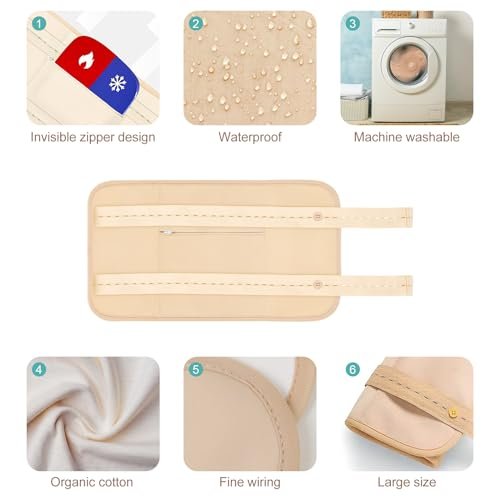Castor Oil Pack Wrap, Castor Oil Wrap for Stomach, Liver Detox, Belly & Entire Body, Hot/Cold Compress Pads - görsel 4