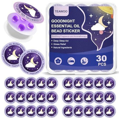 TEAWOO Kids Sleep Patches, Goodnight Sleep Oil Bead Sleeping Aid Patches (30 PCS, Serving Up to 120 Nights), Upgraded Sweet Dream Formula with 100% Natural Plant Ingredients