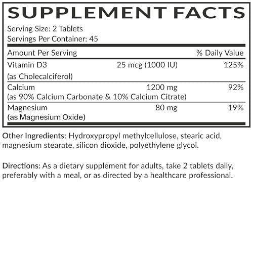 Futurebiotics Calcium 1200 MG Per Serving Sustained Release with Vitamin D3 1000 IU Per Serving Non-GMO, 180 Vegetarian Tablets - görsel 5