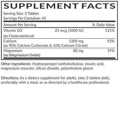 Futurebiotics Calcium 1200 MG Per Serving Sustained Release with Vitamin D3 1000 IU Per Serving Non-GMO, 180 Vegetarian Tablets