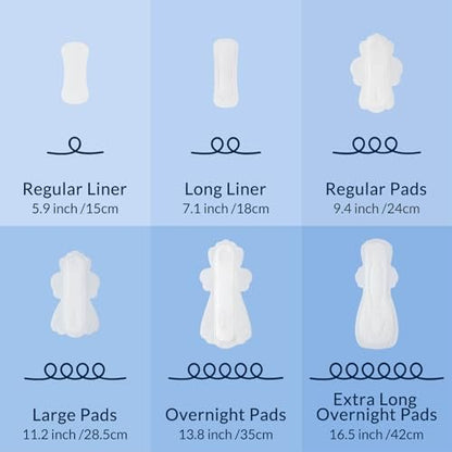 100% Large Organic Pads for Women, Ultra Thin Heavy Flow Sanitary Napkins with Wings, Unscented Cotton Pads, Super Absorbency Feminine Extra Coverage Menstrual Period Pad (Large, Size 4, 48ct)