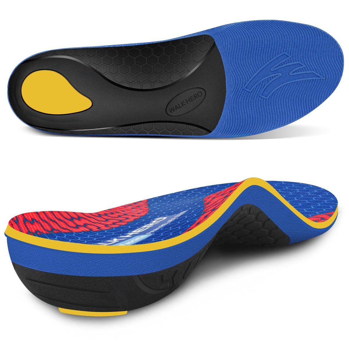 WalkHero Plantar Fasciitis Insoles - Arch Support Inserts for Men Women, Orthotic Inserts for Flat Feet, Reduce Foot Pressure and Fatigue Mens 10-10.5 | Womens 12-12.5 - görsel 1