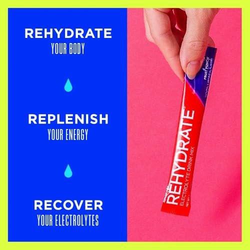AdvoCare Rehydrate - Electrolyte Drink Mix - Includes Magnesium, Sodium, Potassium & Calcium - Antioxidant & Amino Acid Fortified - Hydration & Recovery - Fruit Punch, 15 Stick Packs (6.3 oz) - görsel 3
