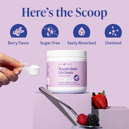 Magnesium Glycinate Powder + L-Theanine | 60 Servings | 300 mg per Scoop High Absorption Chelated Magnesium Powder for Sleep - Natural Mixed Berry Flavor, No Sugar, Support Restful Sleep & Relaxation - görsel 3