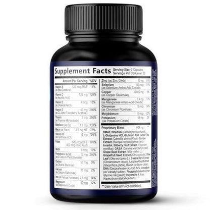Brain Memory Supplement Pills - 3X Strength Nootropics for Concentration, Clarity & Focus Support - Brain Health Cognitive Vitamins with Bacopa, Phosphatidylserine & DMAE, Brain Booster - 120 Capsules