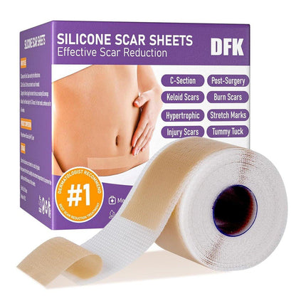 Silicone Scar Sheets, Silicone Scar Tape (1.6"x 118" Roll-3M), Reusable Professional Scar Silicone Strips, Soft Silicone Scar Sheets for Surgical Scars, Keloid, Acne Scars, Burn Scar, C-Section