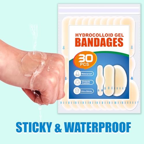 30pcs Hydrocolloid Blister Bandages - Waterproof Blister Bandages for Feet, Heels & Toes - Heel Blister Prevention & Recovery, Blister Pads - görsel 1
