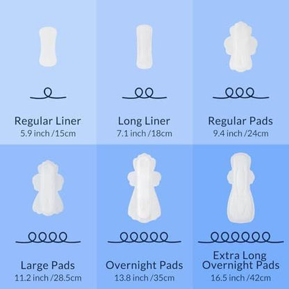 100% Organic Super Long Overnight Pads with Wings, Extra Heavy Sanitary Pad for Women Ultimate Absorbency, Ultra Thin Extra Coverage Cotton Period Menstrual Pads (Extra Long Overnight, Size 6, 30ct)
