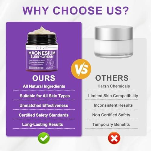 Magnesium Cream for Sleep - Enriched with Almond Oil, Lavender, and Vitamin E for Deep Relaxation - Natural Magnesium Lotion for Skin Nourishment and Quick Absorption - Lavender - görsel 4