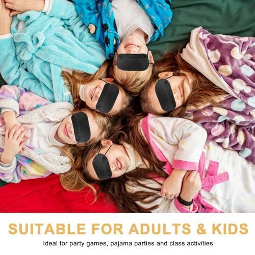 NICEMOVIC 10 Pcs Blindfold Sleep Eye Masks for Party Games Adults Couples Travel, Party Favors for Men Adults, Individually Wrapped Sleep Masks Bulk for Women Men Kids, Eye Covers for Sleeping (Black) - görsel 5