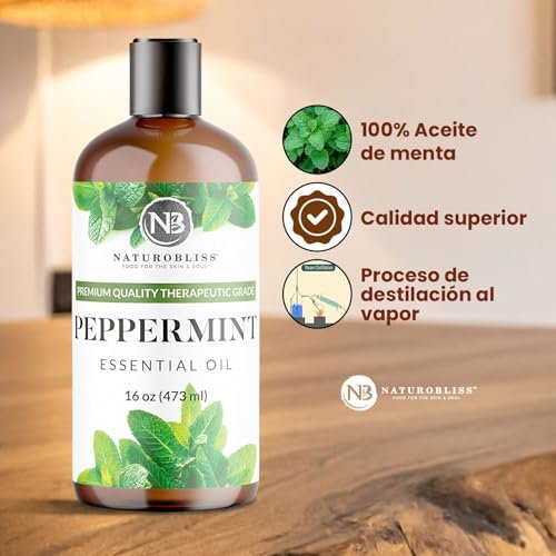 NaturoBliss Peppermint Essential Oil, 100% – Large 16 fl. oz Bottle: Excellent value for regular use, perfect for – Image 8