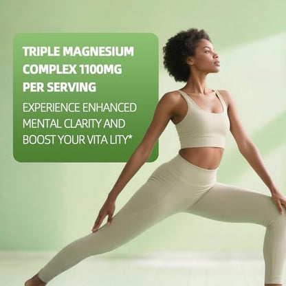 GREENPEOPLE Magnesium Glycinate Liquid Drop - 17-in-1 4Fl. Oz Triple Magnesium Complex Supplement with Glycinate 400mg & Citrate 500mg Taurate/L-Theanine for Calm Mood/Muscle/Sleep, Strawberry Flavor