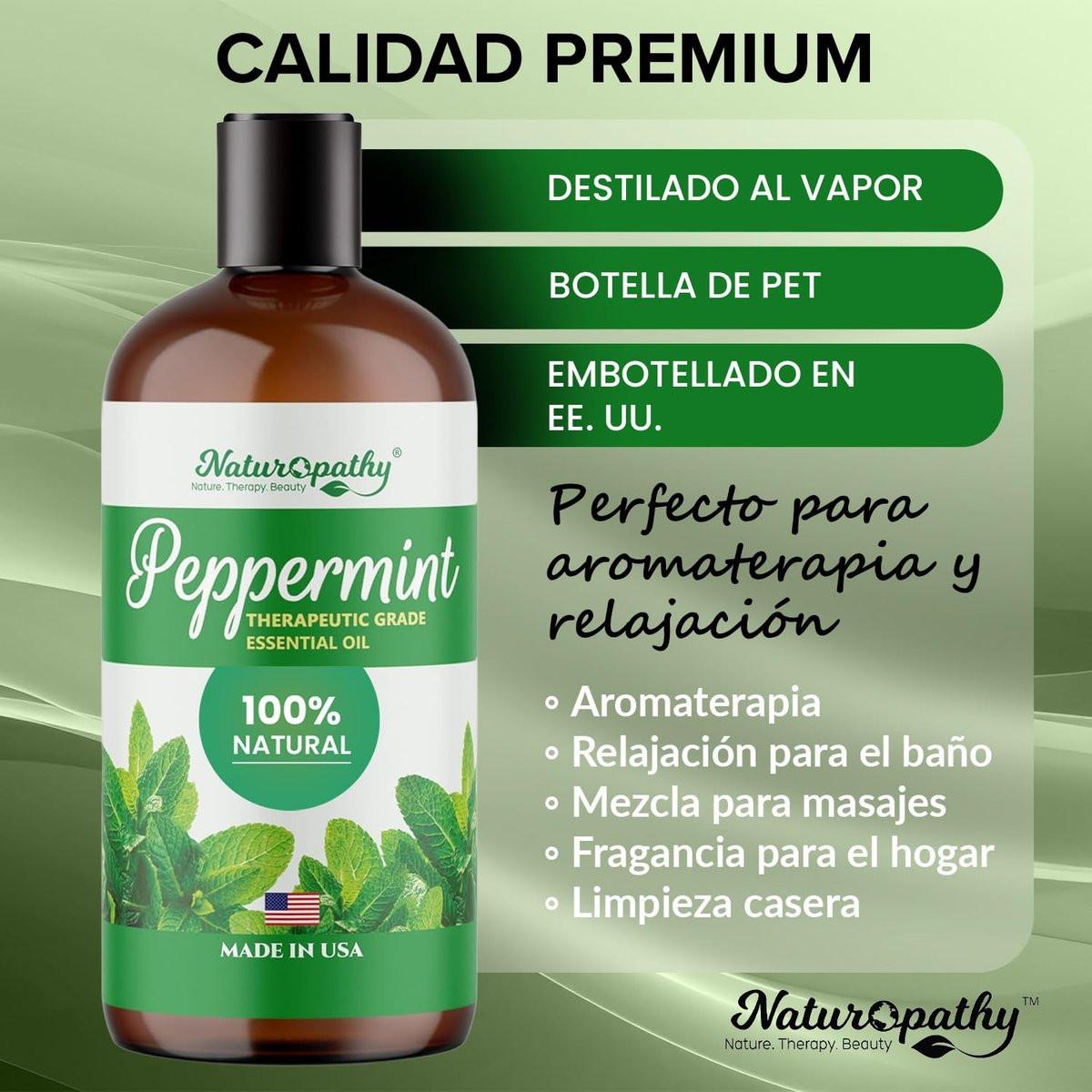 Naturopathy Peppermint Essential Oil, Therapeutic Grade, Premium Quality Perfect for Aromatherapy (16oz, Peppermint) - görsel 4