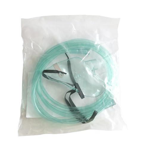 DWCHECK 3 Pack Oxygen Mask for Face Adult with 7 Ft Tube, Adult Oxygen Mask with Adjustable Elastic Strap, DEHP Free and Latex Free Material - Adult Elongated XL, Green - görsel 7