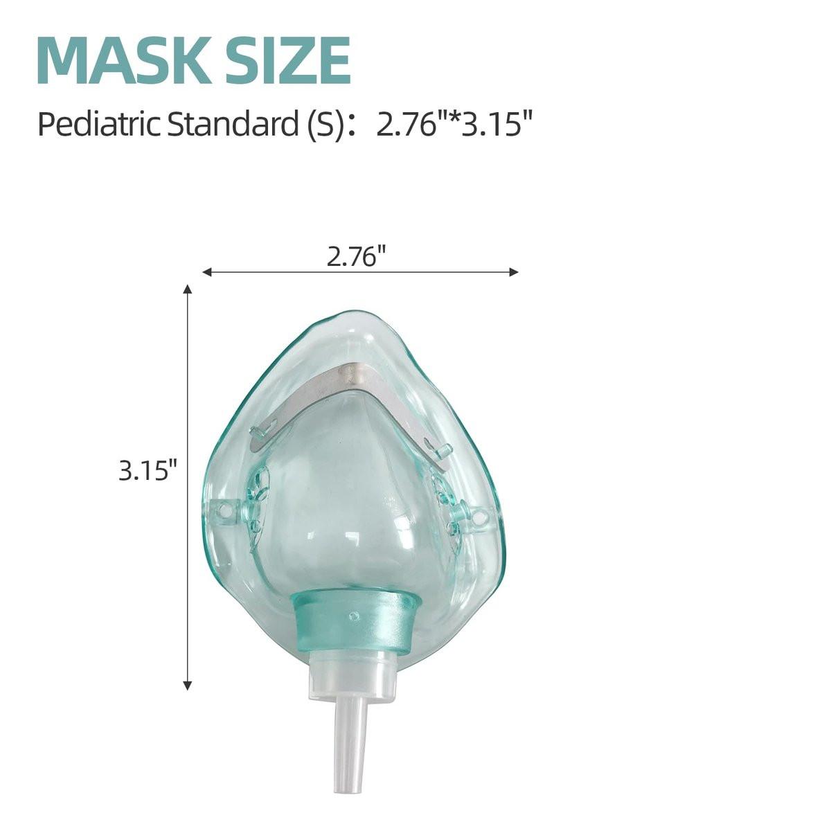DWCHECK 3 Pack Pediatric Oxygen Mask for Face with 7 Ft Tube, Kid Oxygen Mask with Adjustable Elastic Strap, DEHP Free and Latex Free Material - Pediatric Standard S, Green - görsel 11