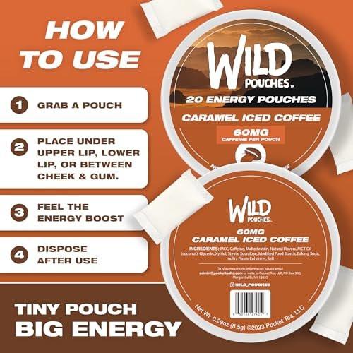 Wild 60mg Caffeine Pouches Nicotine Free Caramel Coffee - 20 x Energy Pouches - Caffeine Pouch - görsel 11