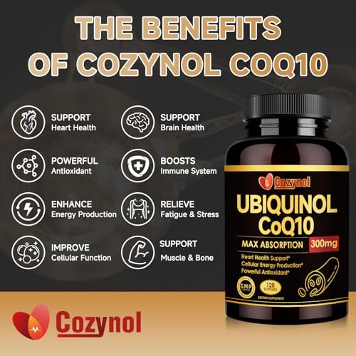 Ubiquinol CoQ10-300mg-Softgels with Vitamin E & Omega 3, Coenzyme Q10 Supplement High Absorption Support Heart Health & Energy-Production, Powerful-Antioxidant 120 Servings 4 Month Supply - görsel 2