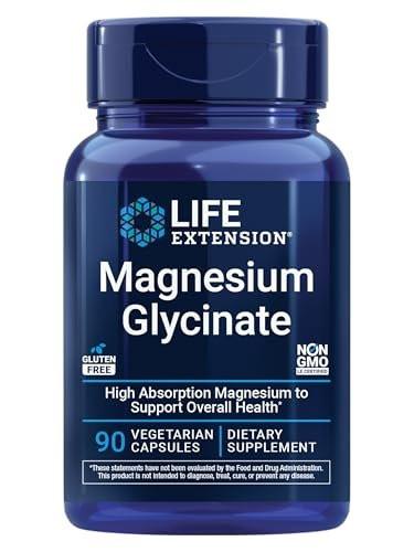 Life Extension Magnesium Glycinate, Heart Health, Bone Health, Nerve and Muscle Support, Highly Absorbable, Gluten-Free, Non-GMO, Vegetarian, 90 Capsules - görsel 8