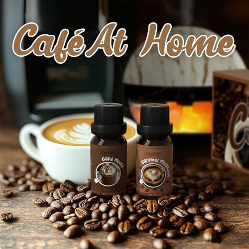 SALUBRITO Coffee Fragrance Oils Set, Premium Essential Oils for Diffuser, Candle, Soap Making, Blueberry Muffin, Eggnog Latte, Caramel Machhiato, Cafe Mocha, French Vanilla, Hot Chocolate, Scented Oil - görsel 8