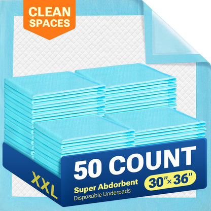 CLEAN SPACES 30" x 36" 50 Count Super – Super Absorbency : Each pad can hold a significant amount of liquid, – Image 1