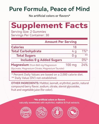 Magnesium Glycinate Plus Gummies 860mg, – Supports Sleep & Relaxation: Magnesium glycinate is known for its – Image 10