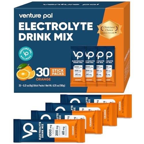 Venture Pal High Sodium Sugar Free Electrolytes Powder Packet - Hydration Packets with Vitamin, Sodium & Potassium | Zero Calories | Vegan, Keto & Paleo Friendly Electrolyte Drink Mix - 30 Sticks - görsel 2