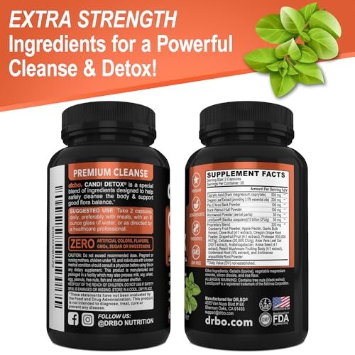 Candida Cleanse Detox for Women & Men - Candi Detox Support Supplement Pills Kit, Anti Overgrowth Gut Balance Probiotic Flora Complex Supplements - Natural Oral Herbal Oregano & Caprylic Acid Capsules - görsel 12