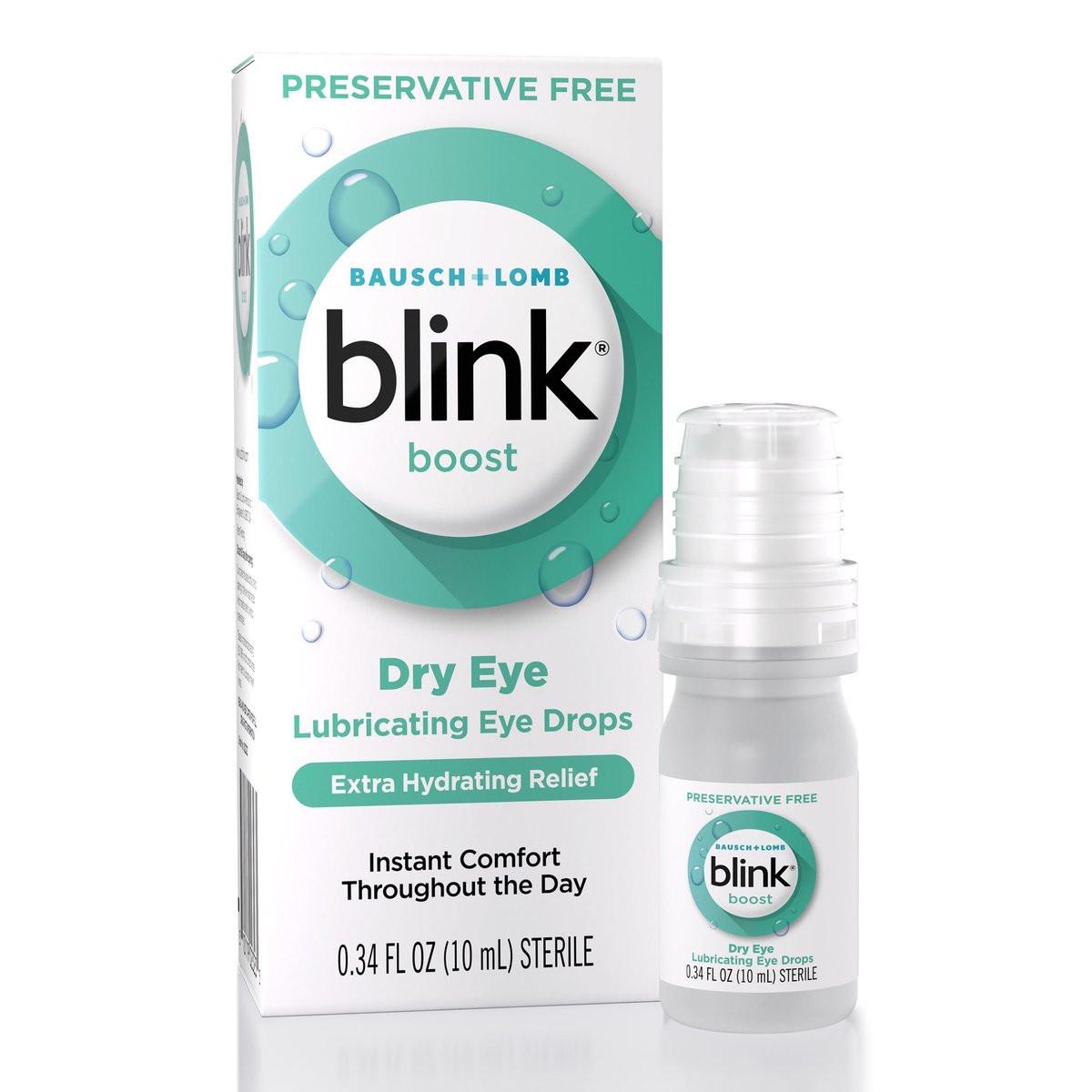 Blink Boost Preservative-Free Lubricating Eye Drops, Moisturizing & Soothing for Mild Dry Eyes, with Hyaluronate, Hydrating Relief Instant Comfort Throughout the Day, Contact Lens Friendly, 0.34 FL Oz - görsel 1