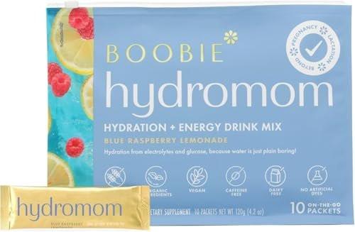 Boobie Hydromom Superfood Electrolyte Drink Mix, Blue Raspberry Lemonade | Refreshing Energy & Hydration Boost for Mamas | On-The-Go & Travel Essentials for Pregnancy, Lactation, & Beyond, 10 Packets - görsel 7