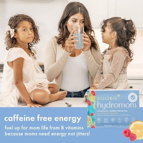 Boobie Hydromom Superfood Electrolyte Drink Mix, Blue Raspberry Lemonade | Refreshing Energy & Hydration Boost for Mamas | On-The-Go & Travel Essentials for Pregnancy, Lactation, & Beyond, 10 Packets - görsel 15