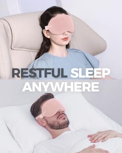 MZOO Luxury Sleep Mask for Back, Side Sleeper, Complete Light Blocking Sleeping Eye Mask Night Blindfold, 3D Zero Pressure & Spacious for Lash Extensions, Breathable Soft Eye Cover Flight Nap Travel - görsel 6