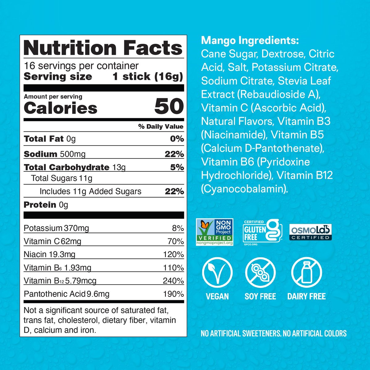 Liquid I.V.® Hydration Multiplier - Mango | – Vitamins B3, B5, B6, B12, and Vitamin C: Support energy metabolism – Image 3