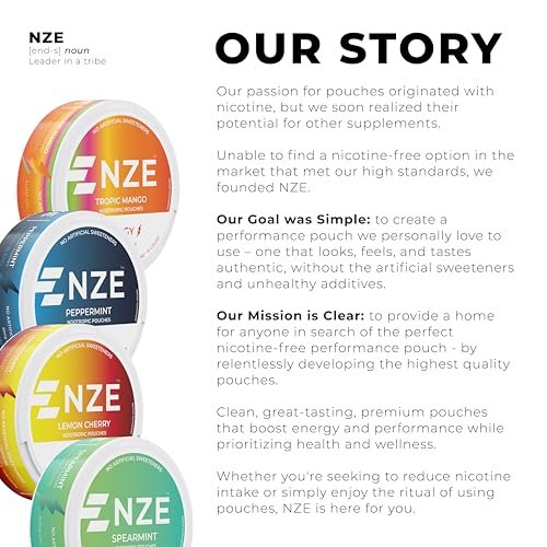 NZE Caffeine Nootropic Pouches (Lemon Cherry) - Energy Pouches with 50mg Caffeine, Alpha GPC, L-Tyrosine & L-Theanine - No Sugar or Artificial Sweeteners - 15 Pouches Per Can - 5 Pack - görsel 10