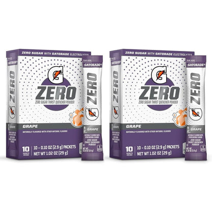 First Leaf G Zero Powder Packets with Electrolytes, Vitamins and No Sugar, 20 Count (Pack of 2) (20 Packets, Grape)