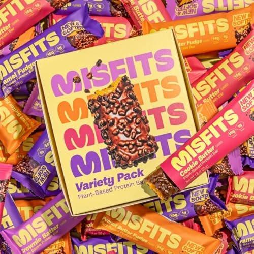 Misfits Protein Bar Variety Pack | Nutrition Bars - 14-15g Protein, 1g Sugar, Plant-based, Low Carb, Non-GMO, Gluten Free Snacks | Sample Pack of 5 - Multiple Flavors - görsel 6