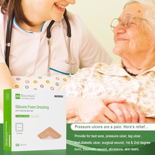 NeuHeils Silicone Foam Dressing with Gentle – High Absorbency Foam Core: The foam pad quickly absorbs wound – Image 11