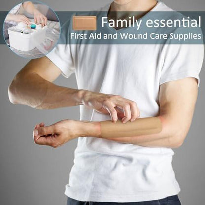 Geiserailie 60 Pcs Flexible Extra Large Adhesive Bandages 5" x 3" Sterile Fabric Adhesive Bandages with Non Stick Pad, Latex Free for Wound Care