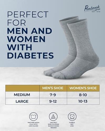 Pembrook Diabetic Socks for Men - 6 Pairs – Stretch Fit: The sock stretches to accommodate swelling while staying – Image 5