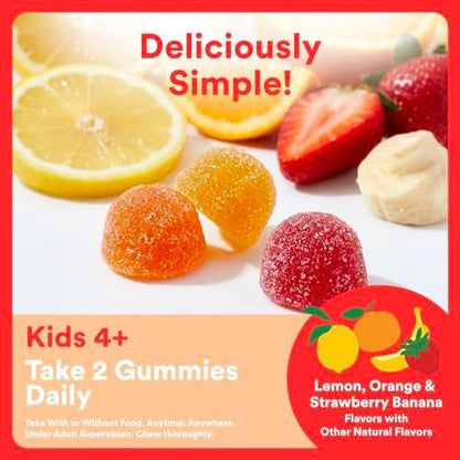 SmartyPants Kids Multivitamin Gummies with Omega 3 DHA/EPA, Vitamins D3, C, B12, B6, A, K, and Zinc, Gluten Free, Clean Label, Three Fruit Flavors, 60 Gummies (30 Day Supply)