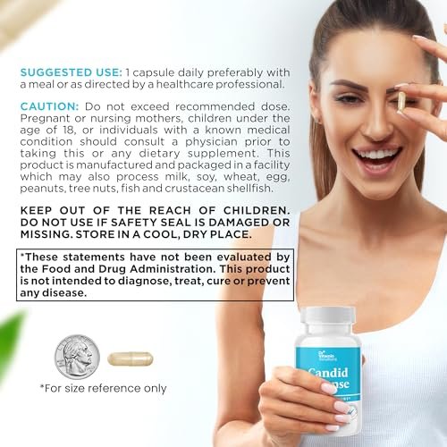 Candida Cleanse Detox for Women & Men with GLP-1 Support - Dr Vitamin Candida Support Supplement, Oregano Leaf, Caprylic Acid, Black Walnut & LactoSpore Probiotics, Non-GMO, 30 Day Supply - görsel 12