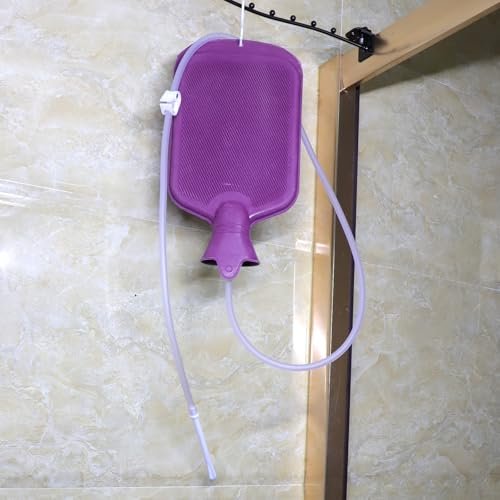 Enema Bag Kit with 5ft Hose Coffee Enemas at Home Water Shower Douche Colon Detox Cleanse Kit with Tubing, Tips, Clamp and Hook (Blue, 2 L) - görsel 5
