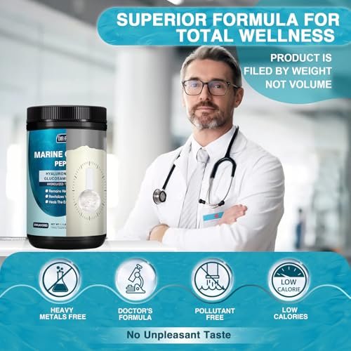 DRFOSTER Marine Collagen Peptides Powder with MSM + GC, Multi Type I & III Collagen with Hyaluronic Acid, Vitamin C & E for Skin, Hair & Nails, Wild-Caught Fish, 50 Servings - görsel 14