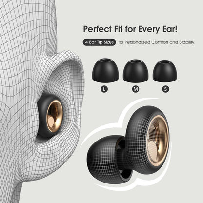 Vosaf Ear Plugs for Sleeping, 45dB Silicone Ear Plugs for Noise Reduction, Reusable Sleeping Noise Cancelling Earplugs for Snoring, Concert & Shooting Ear Protection with 6 Eartips (Black)