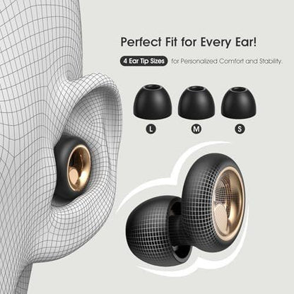 Vosaf Ear Plugs for Sleeping, 45dB Silicone Ear Plugs for Noise Reduction, Reusable Sleeping Noise Cancelling Earplugs for Snoring, Concert & Shooting Ear Protection with 6 Eartips (Black)