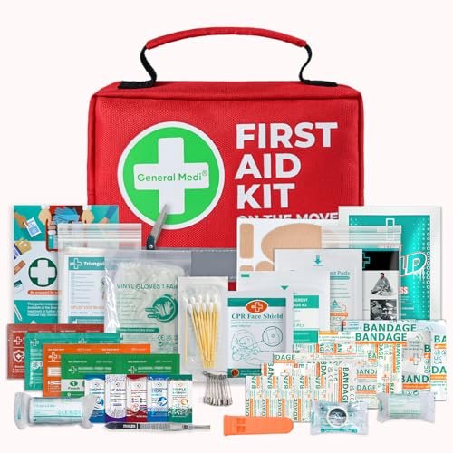 General Medi First Aid Kit - 150 Pieces Small Compact First Aid Kit Bag - Includes Instant Cold Pack, Emergency Blanket for Travel, Home, Office, Vehicle, Camping - görsel 2