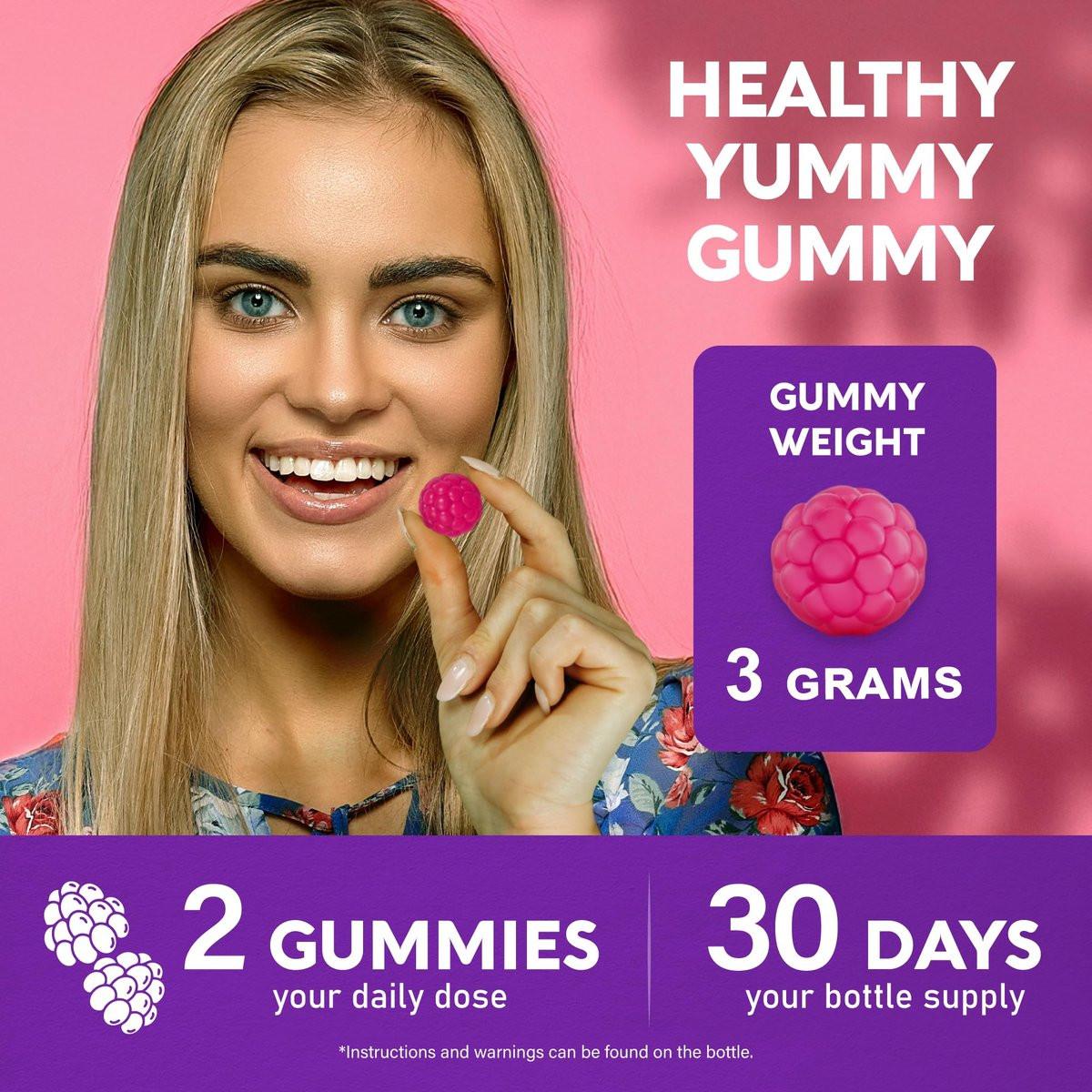 Biotin Gummies with Collagen - Hair Growth Support, Skin, & Nail Strength - for Women & Men - Biotin 10000mcg | Keratin | Hyaluronic Acid | B-Complex | Nettle - Sugar-Free, Mixed Berry - 60 Gummies - görsel 11