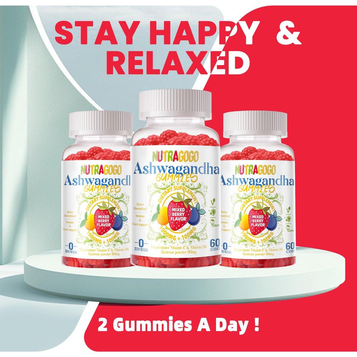 Ashwagandha Gummies & Vitamin D3 Gummy 120 Count - Organic Ashwagandha Supplement for Improve Sleep, Stress Relief & Mood Calm (Mixed Berry, Vegan, Plant Based, Gluten-Free & Gelatin Free) Pack of 2 - görsel 11